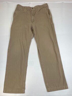 Vintage Carhartt Men 34x33 Tan Canvas Dungaree Work Pants Loose Fit B151 TNL